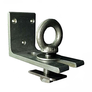A L-shaped steel reefer container lock