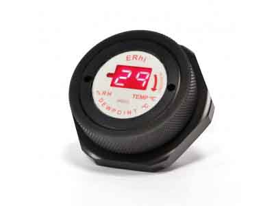 A Black Electronic Humidity Indicator Plug With A Large LCD Easy To Read Screen For Readings Of Relative Humidity