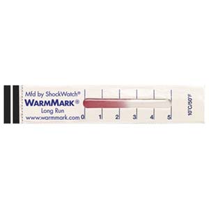 A WarmMark Long Run Indicator With A Window Turning Red Indicating Exposure To Unacceptable Temperature