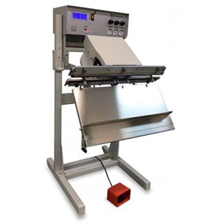 Stainless Steel Industrial Vacuum Sealer with a SureSeal digital interface, pressure gauges with regulator & a footswitch