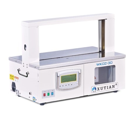 Tabletop Paper Banding Machine featuring a control panel with auto, manual & pedal switch mode